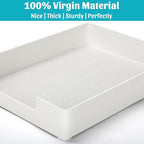 Letter-Size Tray Desk Letter Tray Paper Tray, Sturdy Heavy-Duty Plastic Printer Paper Tray, Single-Tier Stackable File Storage Organizer for Office Home (White ×2)