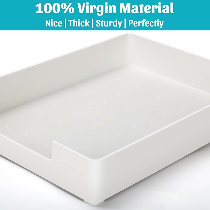 Letter-Size Tray Desk Letter Tray Paper Tray, Sturdy Heavy-Duty Plastic Printer Paper Tray, Single-Tier Stackable File Storage Organizer for Office Home (White)