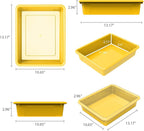 Storex Letter Size Flat Storage Tray – Organizer Bin for Classroom, Office and Home, Yellow, 5-Pack (62519A05C)
