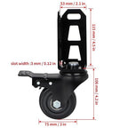 3" Storage Rack Caster Wheels, Storage Shelf Accessories Fit to Boltless Self Locking Shelving Racks, Total Load Capacity 1000 Lbs, 4 Pcs