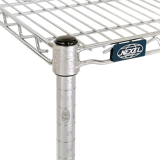 Nexel Commerical Wire Shelf Platform Dunnage Storage Rack, 24" x 36" x 14", Chrome