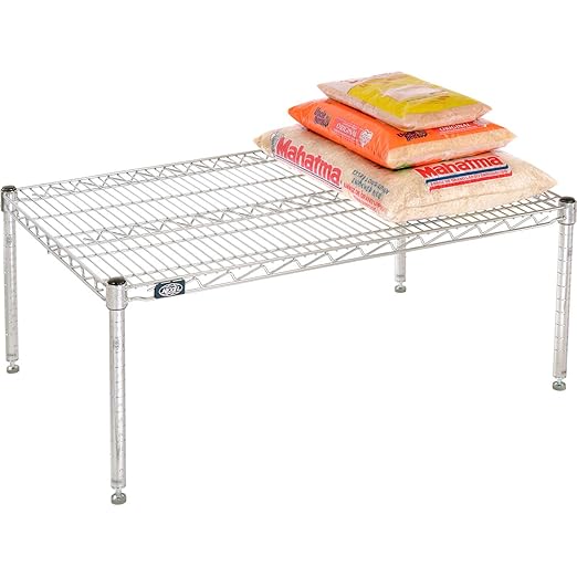 Nexel Commerical Wire Shelf Platform Dunnage Storage Rack, 24" x 36" x 14", Chrome