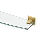 Gatco 4066 Elevate Bathroom 8mm Tempered Glass Shelf, 20.13" W X 5.50" D, Brushed Brass |Wall Mounted Curved Glass Shelf for Bathroom