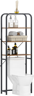 SogesHome 4-Tier Over Toilet Storage Shelf, Bathroom Space-Saving Storage Shelf Over Washer, Wood Shelves for Small Rooms & Laundry, Vintage Brown