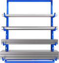 4000LBS Lumber Organizer Shelf, 4-Tier Horizontal Alloy Steel Pipe Storage Rack, 47.6 x 61.4 x 16”Pipe Storage Rack, Pipe Rack Adjustable Arms, Lumber Organizer Shelf for Garage, Workshop