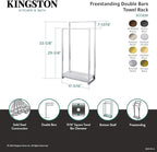 Kingston Brass SCC8265 Pedestal 2-Tier Steel Construction Towel-Rack with Wooden Case, Oil Rubbed Bronze