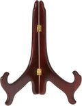 Bard's Hinged Dark Wood Plate Stand, 11" H x 8.5" W x 6" D (For 10" - 14" Plates), Pack of 6