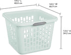 Sterilite Laundry Basket, Plastic Clothes Hamper, Large Square Bin with Comfort Grip Handles and Reinforced Rim, 1.5 Bushel Capacity, Mint, 24 Pack