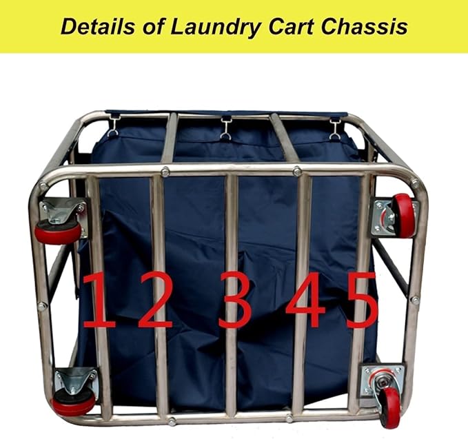 2-Bag Laundry Sorter Cart,Laundry Basket with Wheels Heavy Duty Rolling Carts, Industrial Laundry Rooms Organizer Cart for Linen Clothes Storage