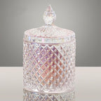Colorful Glass Jar With Lid,Neon Candy Cookie Container,Jewelry Box,Decorative Jar(Large-Dazzling Colors)