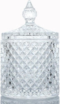 Glass Jar With Lid,Qtip Holder,Sugar Bowl,Candy Cookie Jars,Jewelry Box,Decorative Jar,Candle Cup(Clear)