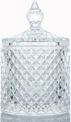 Glass Jar With Lid,Qtip Holder,Sugar Bowl,Candy Cookie Jars,Jewelry Box,Decorative Jar,Candle Cup(Clear)