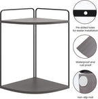 Bathroom Counter Organizer,Countertop Organizer,Vanity Organizers,Bathroom Storage,Bathroom Sink Caddy,Counter Shelf,Corner Counter,Corner Shelves(Black-Grey)