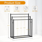 Honiter Towel Racks for Bathroom, 3 Tier Wide Towel Drying Rack Outdoor, Free Standing Towel Rack, Pool Towel Blanket Stand and Display Rack for Oversized Bath Towels, Black