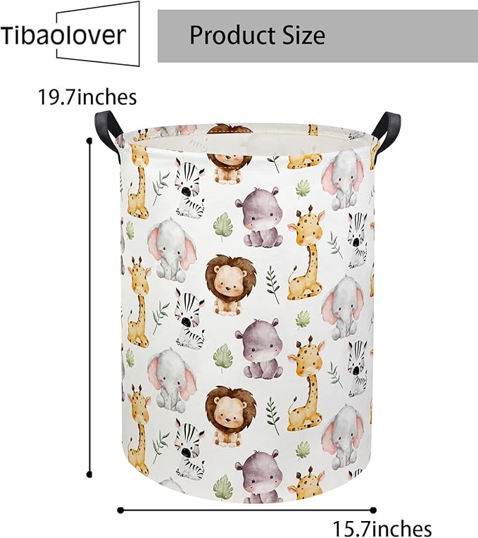Animal Baby Laundry Basket Kids Hamper Animal Toy Storage Bin for Boys Room Decor Baby Nursery Hamper Gift Baskets for Bedroom Bathroom(Lovely Animal)