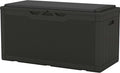 Patiowell 100 Gallon Resin Deck Box with cushion, Waterproof Large Outdoor Storage Box for Patio Furniture and Garden Tools, Black
