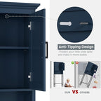 Over The Toilet Storage Cabinet, Over Toilet Storage with Door Above The Toilet Cabinet Freestanding Space Saver Behind Toilet Bathroom Organizer Over Toilet Bathroom Organizer, Ultramarine