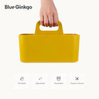 BLUE GINKGO Stackable Organizer Caddy – Korean-Made Portable Tote for Bathroom, Office, Crafts, or School Supplies (Rectangle, Yellow)