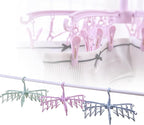 Foldable Drying Rack with 24 Clips for Drying Socks Lingerie Baby Clothes Drying Towels Rotatable Sock Drying Rack 2pcs (Green)