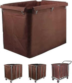Removable Waterproof Liner Bag for Rolling Laundry Basket, Commercial Laundry Cart Replacement Liner Bag, Detachable Storage Bags(Brown)