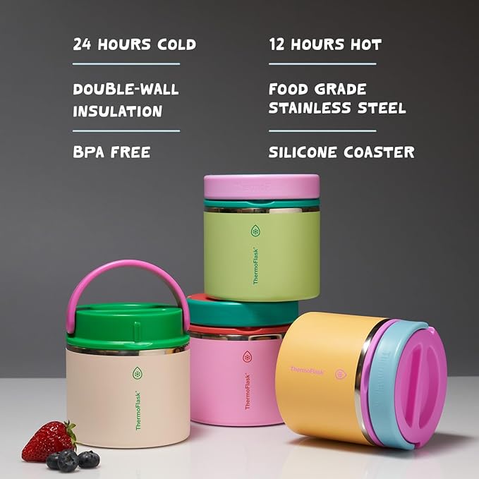 ThermoFlask 20 oz Double Wall Insulated Food Jar, Candy Oasis
