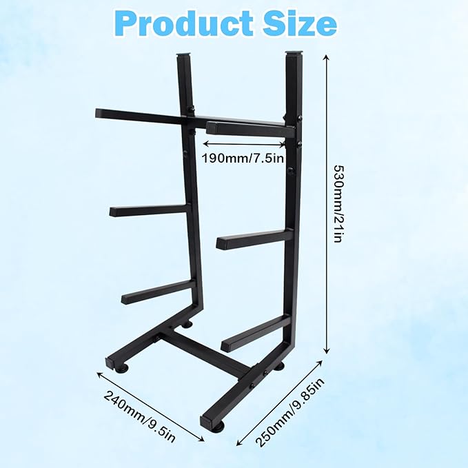 Steel Skateboard Rack Floor Stand, 3-Layer Skateboard Holder,Snowboard Storage Rack, Skateboard Holder Floor for Deck,Longboard,Snowboard, Standard Skateboards, Mini Cruiser Skateboard