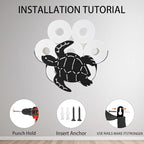 Sea Turtle Toilet Tissue Holder,Animal Paper Holders,Decorative Metal Papers Holder,Funny Toilet Animal Storage for Bathrooms,Bathroom Paper Organizer for Extra 8 Rolls Wall Mounted Art Decor