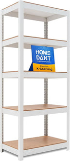 HOMEDANT House 5 Tier 24.1" W Laminated Metal Shelving Unit Adjustable Storage Utility Rack Heavy Duty Shelves Organization Multipurpose Shelf Kitchen Garage Pantry Closet 1 Pack | House, Adjustable, Utility Rack, Shelves, Organization, Multipurpose