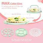 Ohuhu Cheesecake Container, Cake Pie Carrier BPA-Free up to 10'' Cake - Cupcake Containers with Lid and 2 Handles 4-in-1 Multipurpose Cake Keeper Holder Platter for Pie Devil Eggs Perfect Gifts