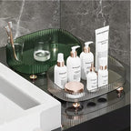 Makeup Perfume Organizer, Vanity Tray, Cosmetic Skincare Tray, Countertop Organizer for Bathroom, Clear