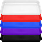 Hoteam 10 Pcs Flat Storage Organizer Tray Bin Letter Size Paper Tray for Classroom Plastic Stackable File Organizer for School Office Teacher Book Organization(Simple Color,16.14 x 11.81 x 1.38 Inch)