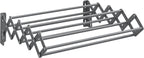 SONGMICS Clothes Drying Rack, Wall-Mounted Drying Rack Clothing, Small Accordion Laundry Rack, 9 Staggered Hanging Rods, Expandable and Retractable, Dove Gray ULLR802G01