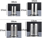 Kichvoe Stainless Steel Utensil Holder with Drain Holes for Kitchen Countertop Flatware Organizer Chopstick Tube Easy Clean 5.9X5.9X6.7 Inch