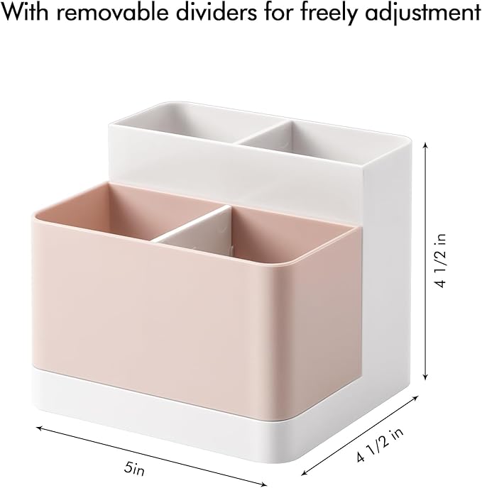 Poeland Desktop Storage Organizer Pencil Card Holder Box, Holders for Desk Accessories, Container for Desk, Office Supplies, Vanity Table