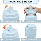 26oz Kids Jar for Hot Food, Insulated Vacuum Food Jar with Buckle Lid, Stainless Steel Wide Mouth Leak Proof Insulated Lunch Container for School Picnic Travel, Blue