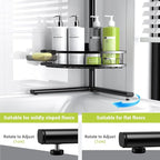 Corner Shower Caddy Standing: 4-tier Rustproof Shower Organizer Shelf - Floor Shower Corner Shelf Rack Stand for Bathroom Black