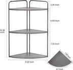 Bathroom Counter Organizer,Countertop Organizer,Vanity Organizers,Bathroom Storage,Bathroom Sink Caddy,Counter Shelf,Corner Counter,Corner Shelves(Black-Grey)