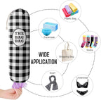 THE BAG BAG Plastic Bag Holder, Black and White Buffalo Check Plaid Grocery Bag Dispenser, Hanging Trash Bag Storage Organizer for Kitchen, Laundry Room, Pantry, Farmhouse Decor, Gifts For Grandma Mom