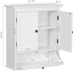 Spirich Bathroom Cabinet Wall Mounted, Small Bathroom Wall Cabinet Over Toilet, Medicine Cabinet Organizer with Doors and Adjustable Shelf, White