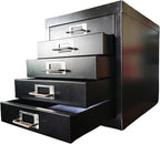 Office Storage Cabinet - File Cabinet Mini 5 Tier Metal File Organizer Document Organizer, for Home, Office, Desk (Black)