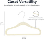 Amazon Basics Kids Velvet, Space Saving, Non-Slip Clothes Hangers for Infant and Toddler, Durable, 11.6 inches (for Baby Clothes), Pack of 200, Beige