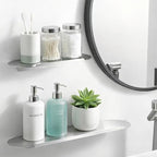 Stainless Steel Bathroom Floating Shelf, Wall Mounted Metal Shelf 19.6 Inch, Modern Minimalist Narrow Storage Shelf for Bathroom, Brushed Silver, Rust Resistant