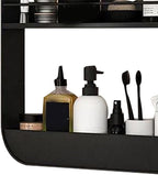 Tissting 2 Layer Bathroom Wall Shelf Carbon Steel Material Toilet Washstand Cosmetic Wall Mounted Storage Shelf for Bathroom, Toilet, Washstand