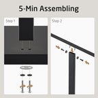 KES Free Standing Towel Rack Bathroom, Standing Towel Rack Floor with Weighted Base 2-Tier, Double Bath Towel Holder 18/8 Stainless Steel Matte Black, BTH231-BK
