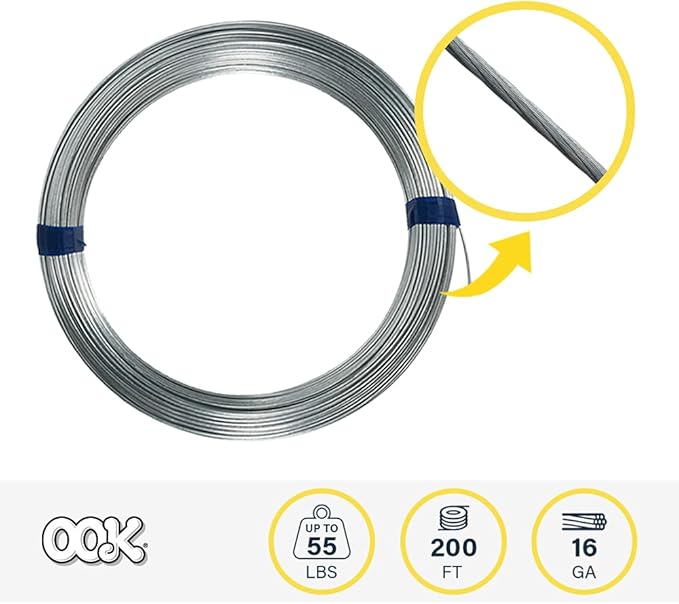 OOK 50143 Solid Utility Wire, 1 Pack, Silver