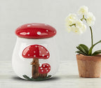 Airtight Cookie Jar Mushroom Cookie Jar With Lid Ceramic White Cookie Jars for Kitchen Counter Large Cookie Container Storage For Kitchen Counter