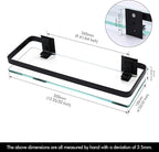 KES Bathroom Glass Shelf, Glass Floating Shelves Aluminum Black Extra Thick Tempered Rectangular 1 Tier Basket Wall Mounted, 2 Pack, A4126A-BK-P2