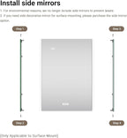 Side Mirrored Kits, 4'' W x 30'' H Decorative Side Mirrors Set of 2 for 30-Inch-Height Acrylic Smart Lighted Mirror Cabinet Surface-Mounting-Use Only (for Model-Aura)