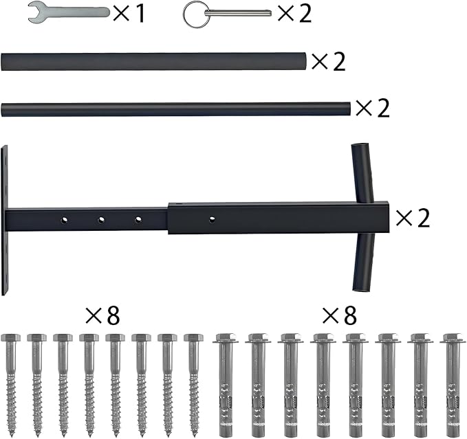 Double Kayak/Ladder Ceiling Storage Rack, 10"-18" Adjustable Ceiling Rack, 30" Bar Length Holds 200 lbs Ideal for Kayak, Ladder, Surfboard, Snow boar Overhead Hanger (Double Side)