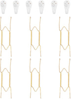 Bilillo 6 Pack Plate Hangers for The Wall, Suitable for 9-11 inch Art Plate, Stainless Steel Invisible Heavy Duty Wire Plate Holder with Wall Hooks, Plate Hangers for Displaying Plates, Platter, Dish